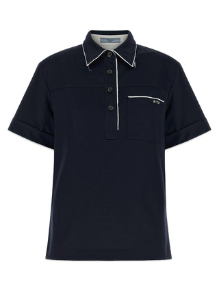 Prada Blue Cotton Polo Shirt