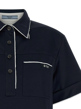 Prada Blue Cotton Polo Shirt