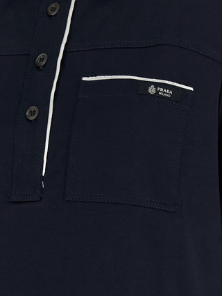 Prada Blue Cotton Polo Shirt