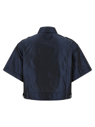 Prada Blue Silk Blouse
