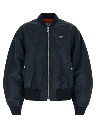 Prada Blue Polyamide Bomber