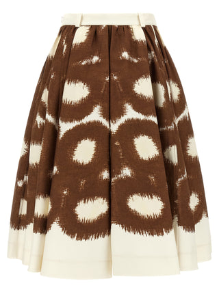 Prada Brown Cotton Midi Skirt