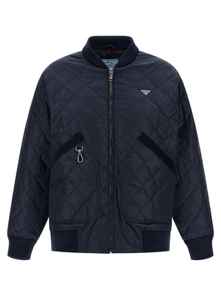 Prada Blue Recycled Polyamide Bomber