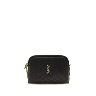Saint Laurent Black Calf Leather Bos Taurus Shoulder Bag