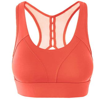 New Nude Female Sports Yoga Bra Hollow Mesh Beautiful Back Running Fitness Bra