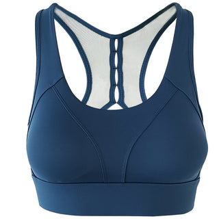 New Nude Female Sports Yoga Bra Hollow Mesh Beautiful Back Running Fitness Bra