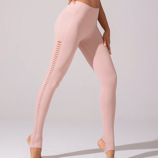 Calça legging com pézinho e recortes na lateral