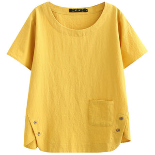 Women's Summer Cotton Loose Short Sleeve T-shirt Top