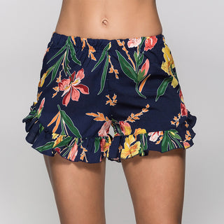 Sexy europeu E Americano Impresso Ruffle Shorts