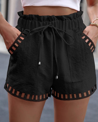 Shorts com cintura elástica com detalhes