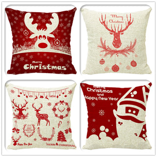 Christmas Fashion Minimalist Print Sofa Pillow Cover