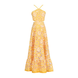 Vestido midi com recortes
