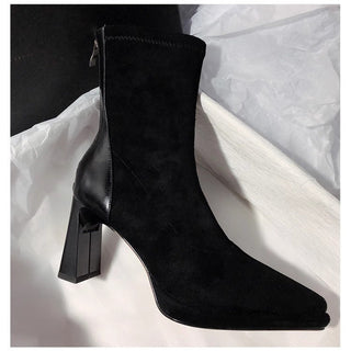 Fashionable Chunky Heel Pointed Toe Women's Ankle Boots