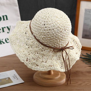 Finished Hand-woven Summer Travel Sunshade Beach Straw Cover Face UV All-matching Hat Tide