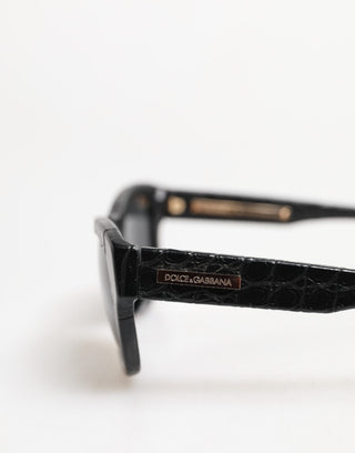 DG4177 Black Leather Frame Tinted Lens Sunglasses