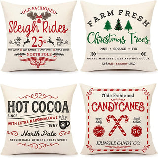 Christmas Fashion Minimalist Print Sofa Pillow Cover