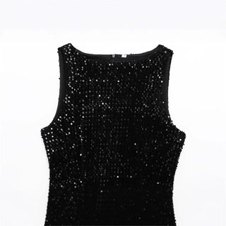 Vestido curto de festa com brilho