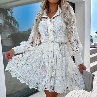 Long Sleeve Lace Dress Two-piece Set