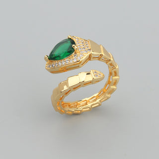 Conjunto de anel com pulseira de osso de cobra 