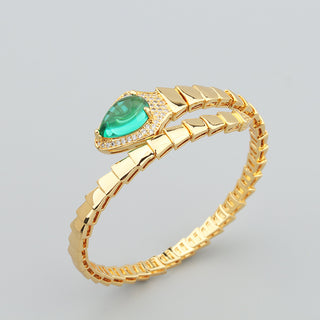 Conjunto de anel com pulseira de osso de cobra 