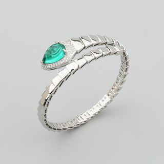 Conjunto de anel com pulseira de osso de cobra 