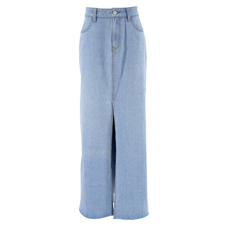 Women's Fashion Casual Washed Light Blue Denim Skirt