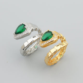 Conjunto de anel com pulseira de osso de cobra 