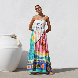 Vestido longo tropical