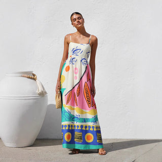 Vestido longo tropical