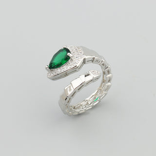 Conjunto de anel com pulseira de osso de cobra 