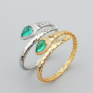 Conjunto de anel com pulseira de osso de cobra 