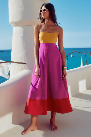 Vestido Midi com as cores do verão