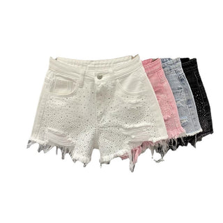 Shorts destroyed com strasss