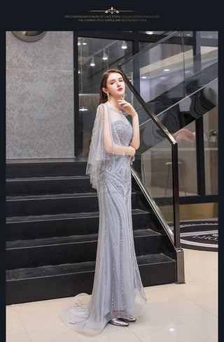 Temperament High-end Bride Fishtail Evening Dress Woman