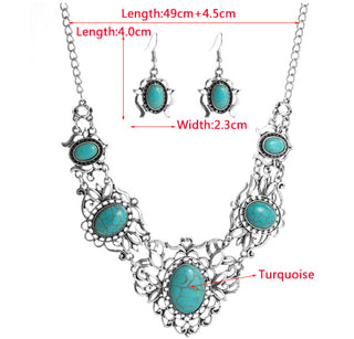 Alloy High-end Temperament Earring Necklace Set