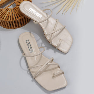 Flat Square Toe Thin Strap Ladies Sandals