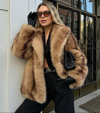 Casaco pêlo sintético Camelo