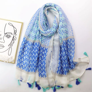 Baroque Geometric Printed Silk Scarf