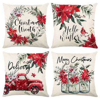 Christmas Fashion Minimalist Print Sofa Pillow Cover