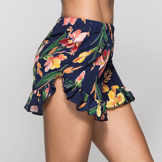 Sexy europeu E Americano Impresso Ruffle Shorts