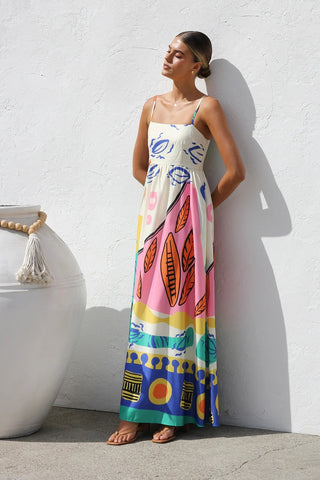 Vestido longo tropical