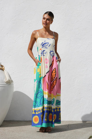 Vestido longo tropical